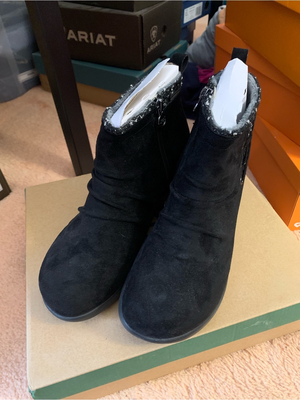 Black Suede Women's Ankle Boots - Brand JBU by JAMBU